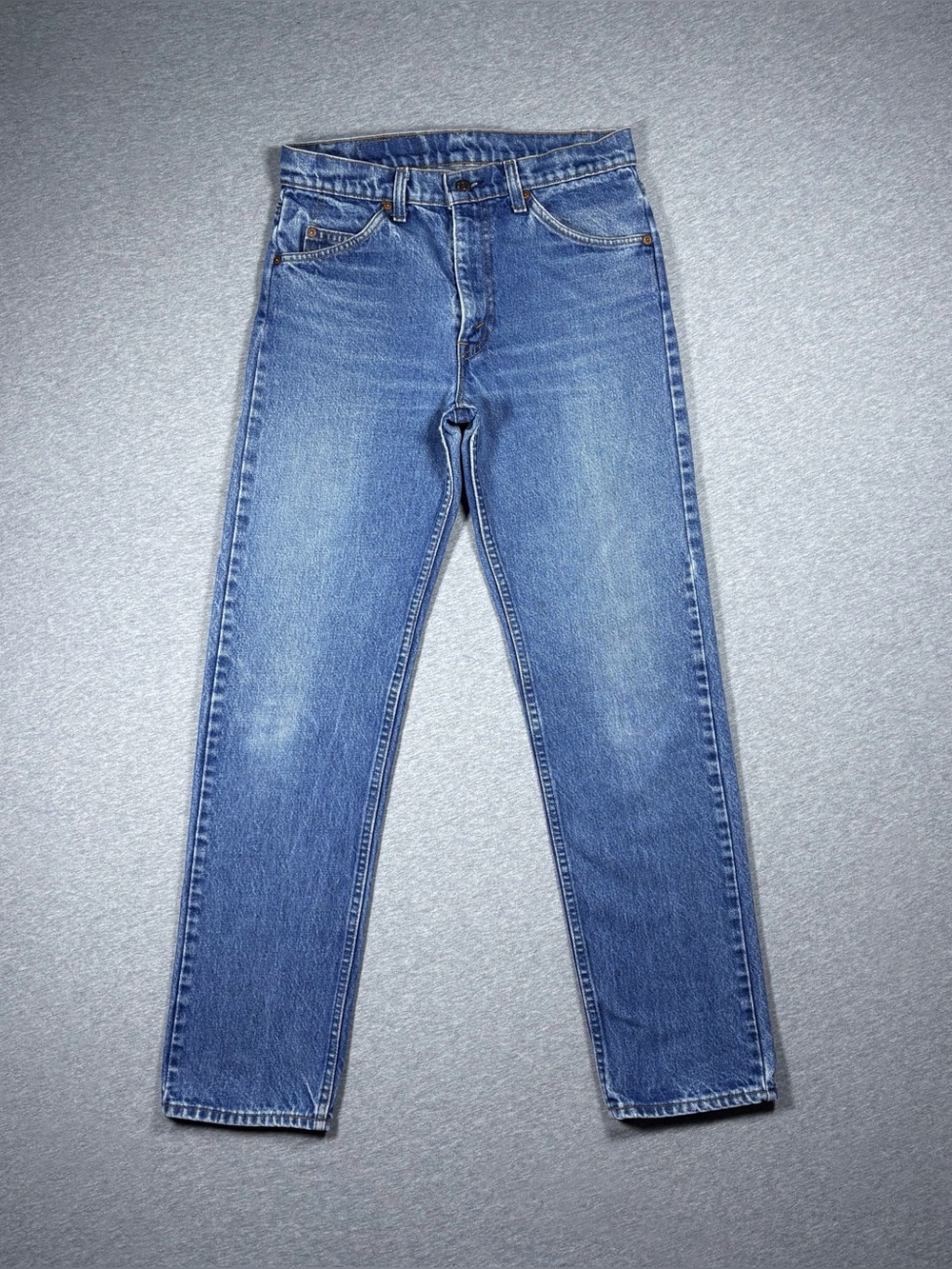 Vintage 70s Levi’s 505 Jeans Orange Tab Talon Zip Med Wash Blue 30x31 USA Made